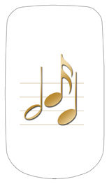 DAROYAL 382 WT GD Music Notes White Gold